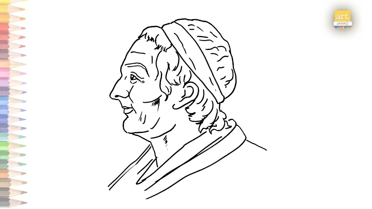 Rousseau jean jacques drawing how to draw rousseau jean jacques step by step drawing tutorials