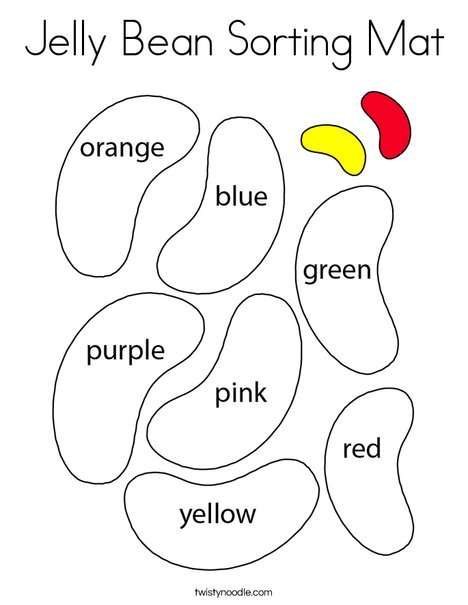 Jelly bean sorting mat coloring page