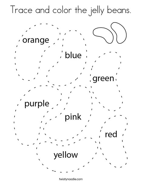 Trace and color the jelly beans coloring page