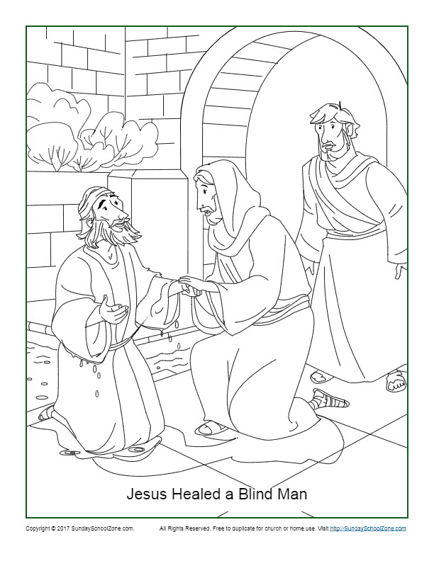 Jesus healed a blind man coloring page john