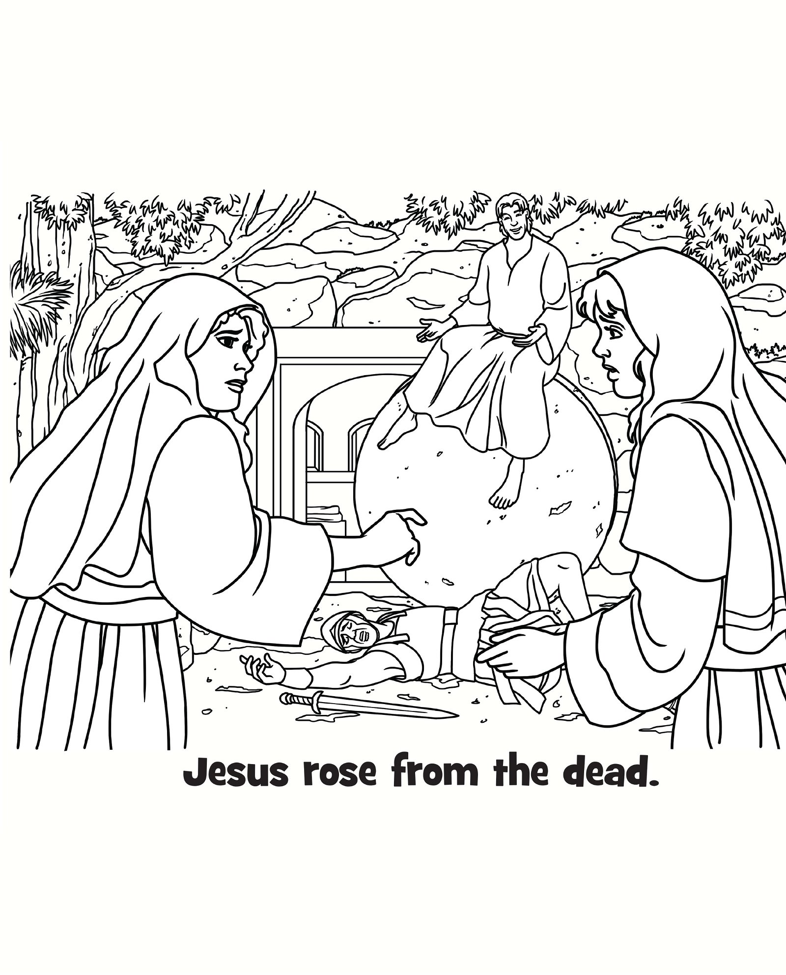 Jesus rose from the dead coloring kids coloring activity kids answers