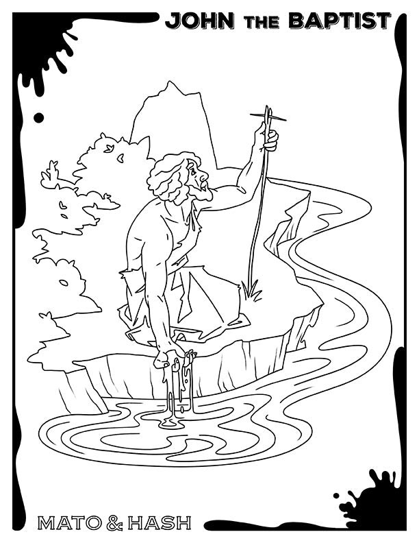 Free bible character coloring page printouts