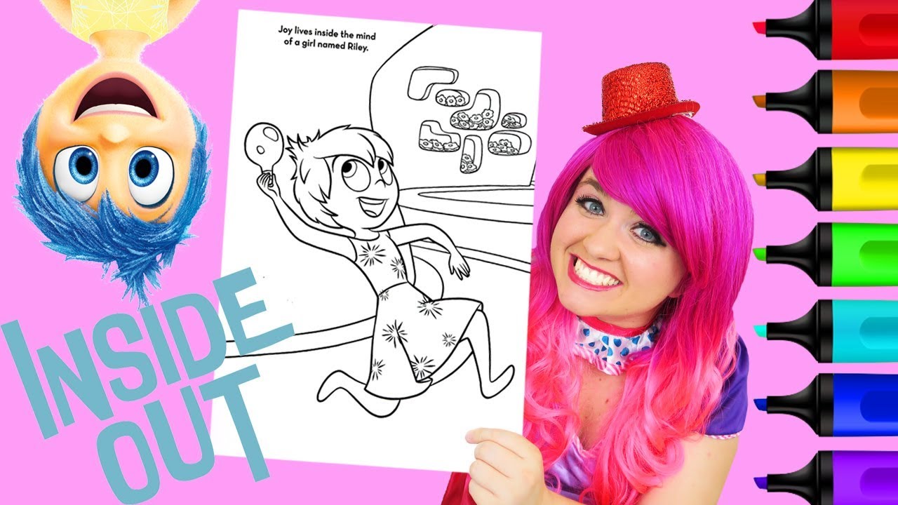 Coloring joy inside out coloring book page colored arkers prisacolor kii the clown