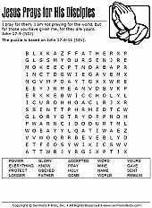 Jesus prays for his disciples childrens sermons from c
