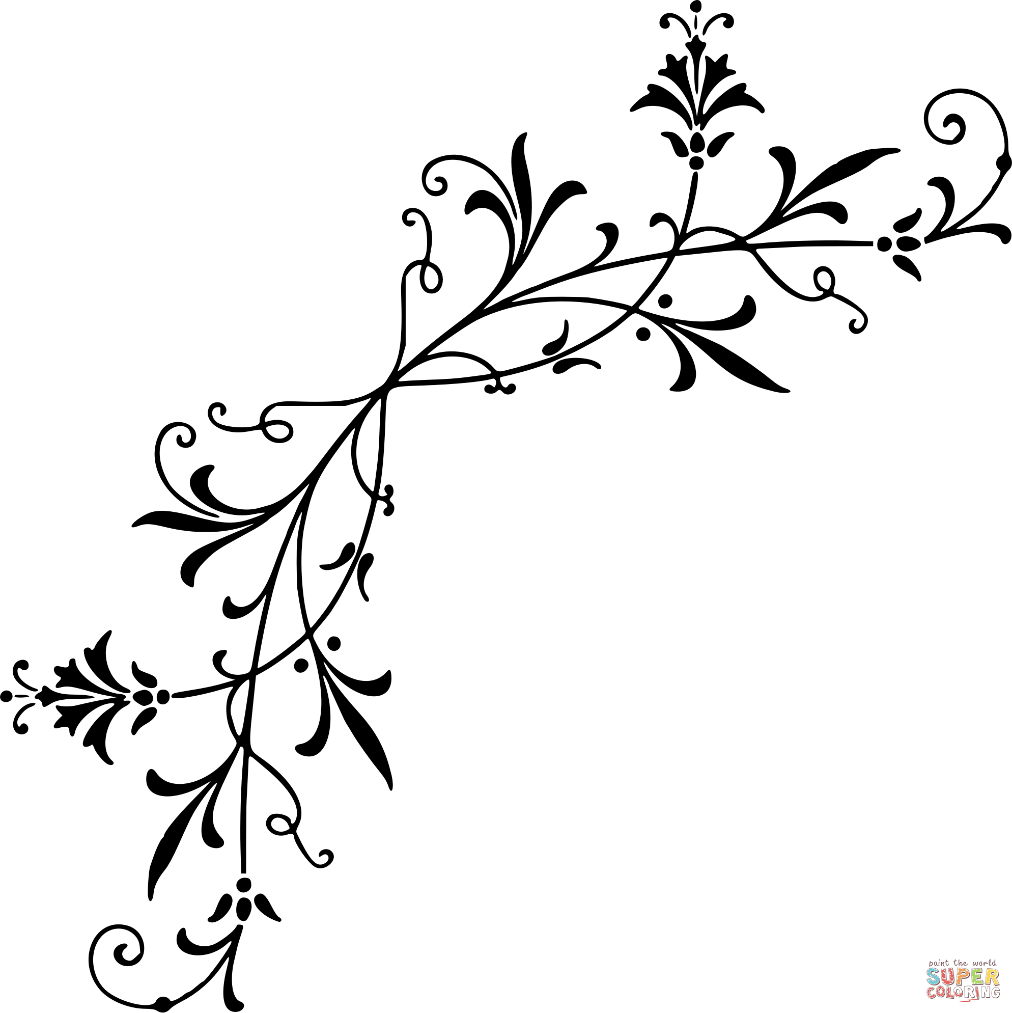 Dibujo de decoraciãn de esquina vintage para colorear dibujos para colorear imprimir gratis