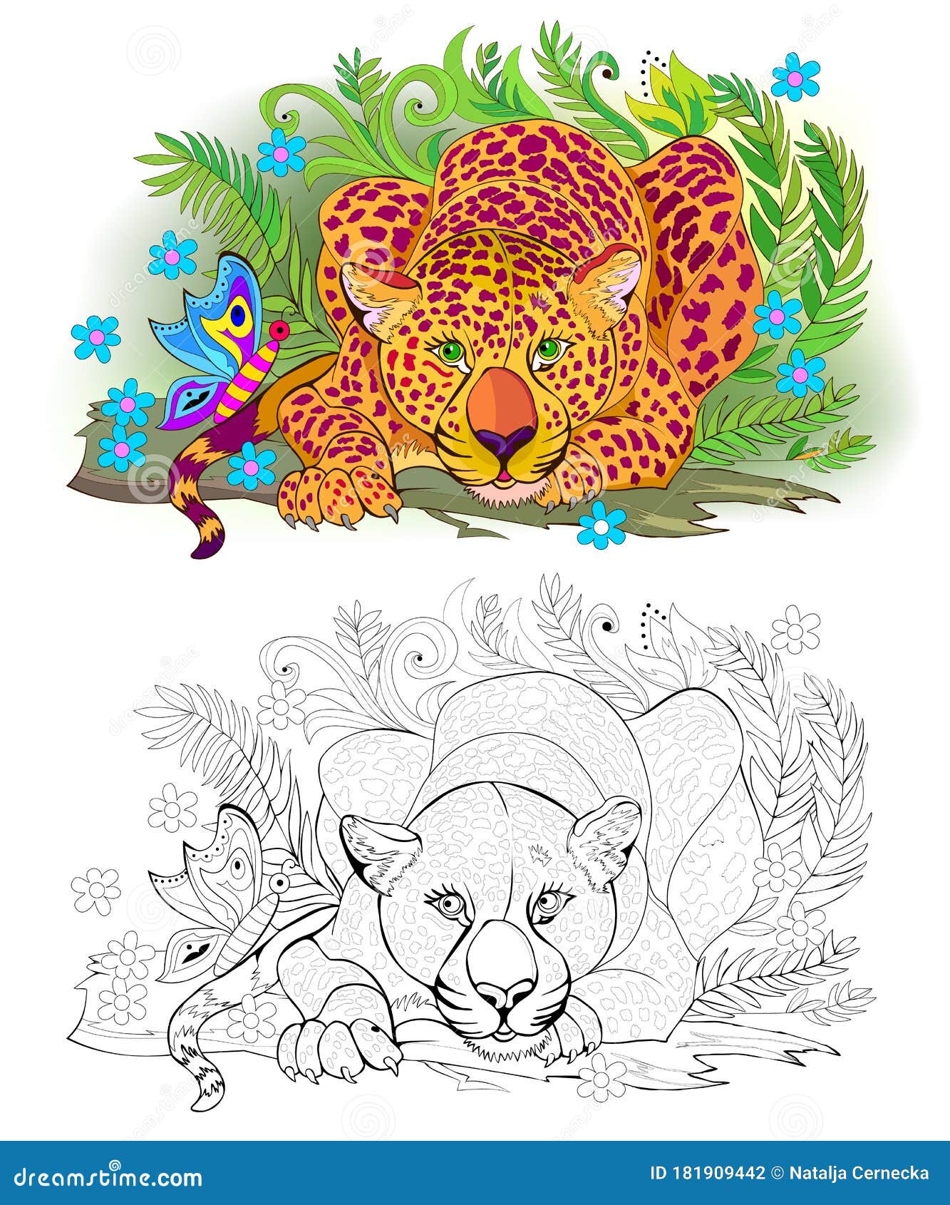 Coloring jungle stock illustrations â coloring jungle stock illustrations vectors clipart