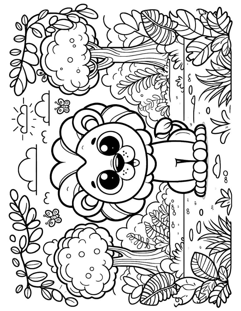 Free lion coloring pages for kids
