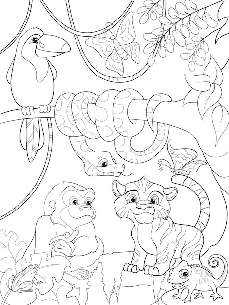 Jungle coloring pages images