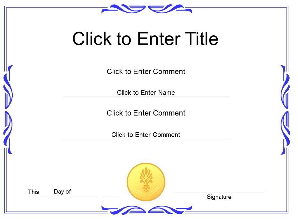 Award recognition diploma certificate template of achievement completion powerpoint for adults kids powerpoint templates designs ppt slide examples presentation outline