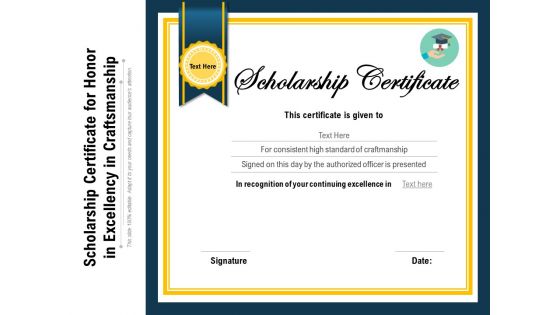 Certificate for excellence in long service award powerpoint templates slides and graphics