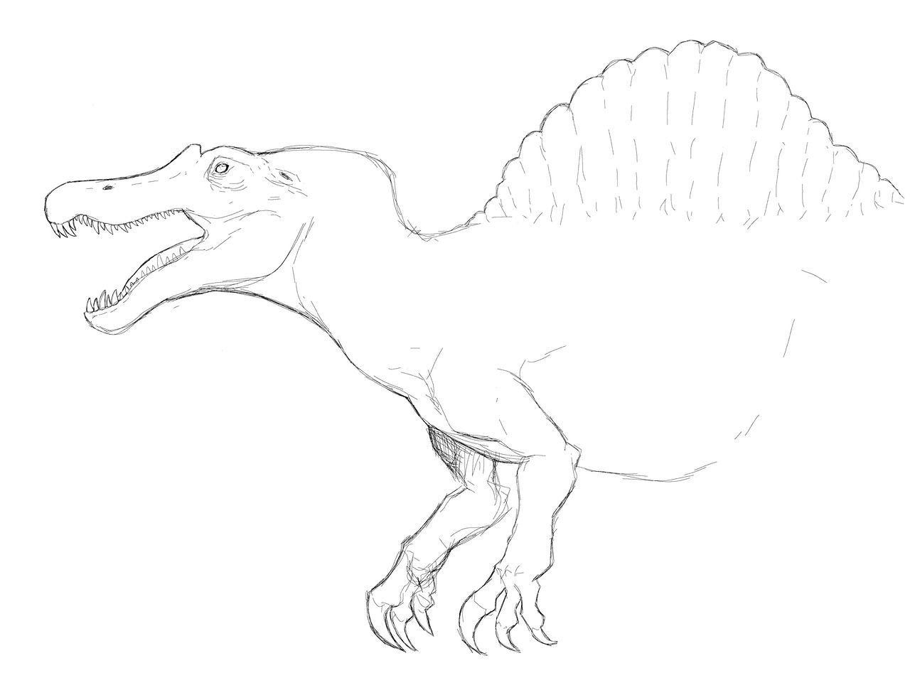Jurassic park spinosaurus art request by aphesium on