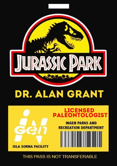 Jurassic park tag template