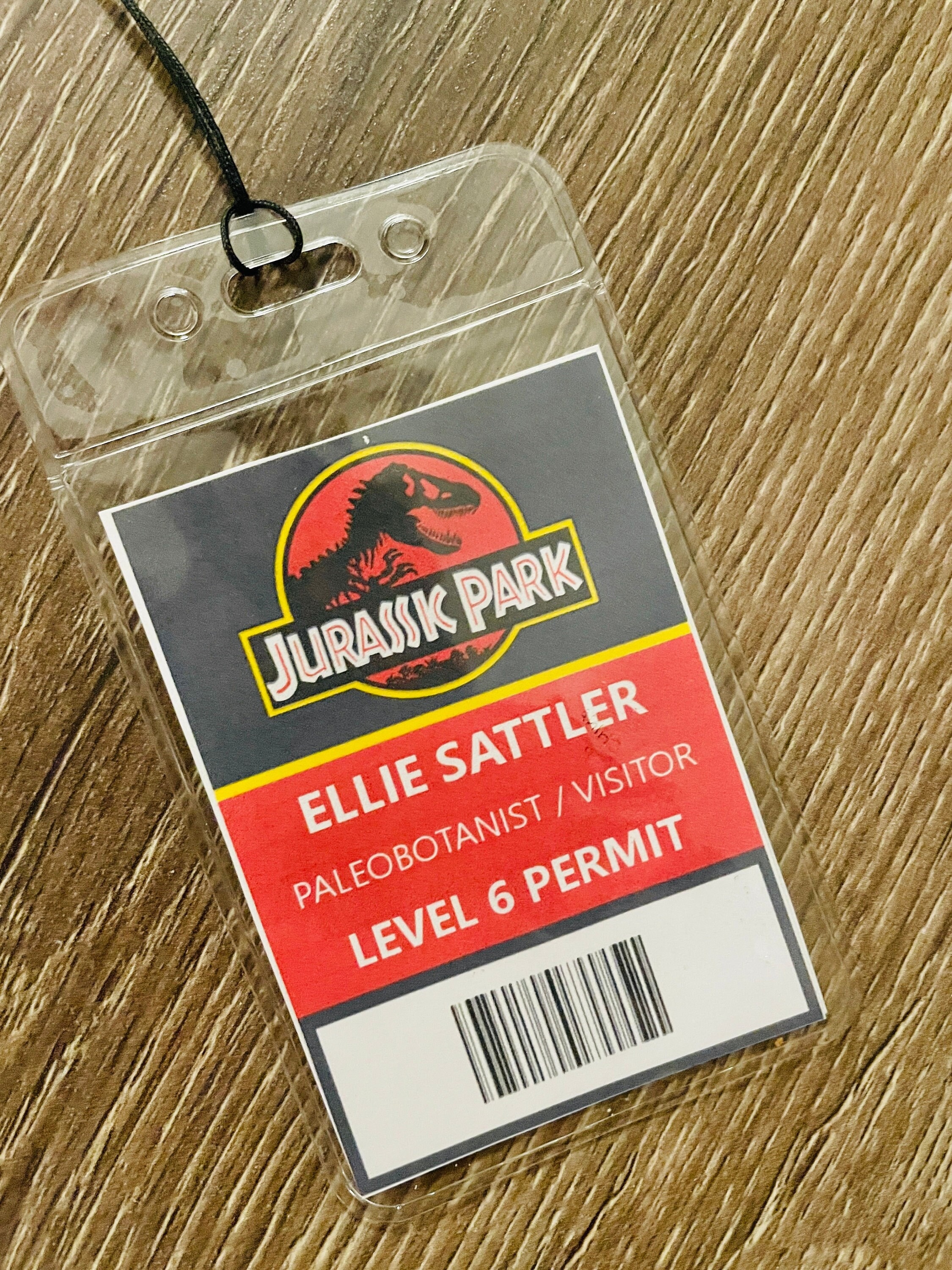 Ellie sattler jurassic park cosplay id badge jurassic world digital download