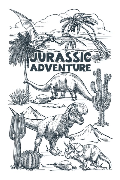 Dinosaur jurassic park drawing royalty