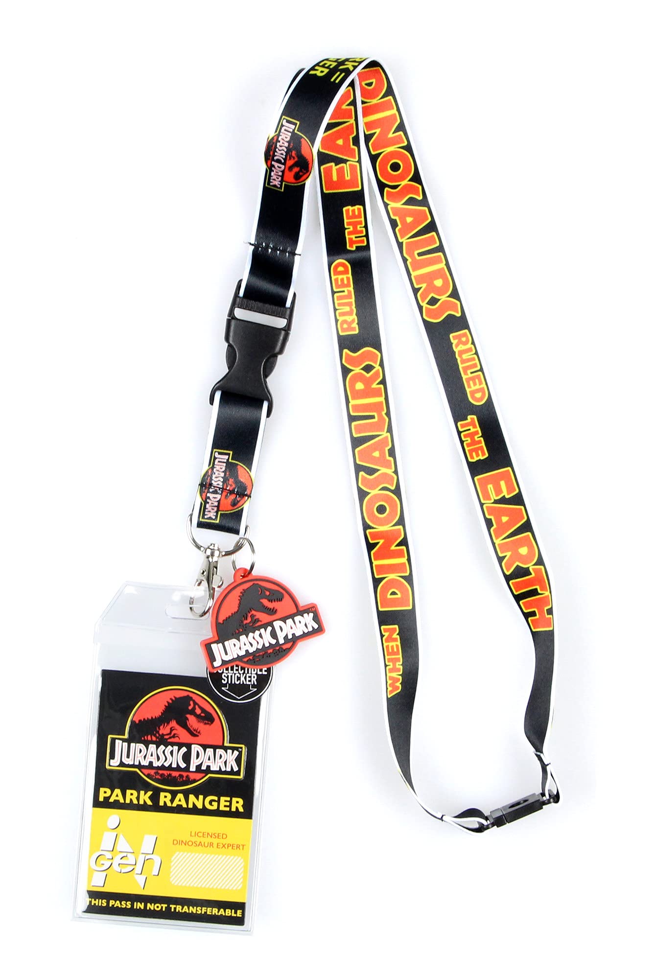 Jurassic park park ranger breakaway lanyard clear id badge holder keychain office products