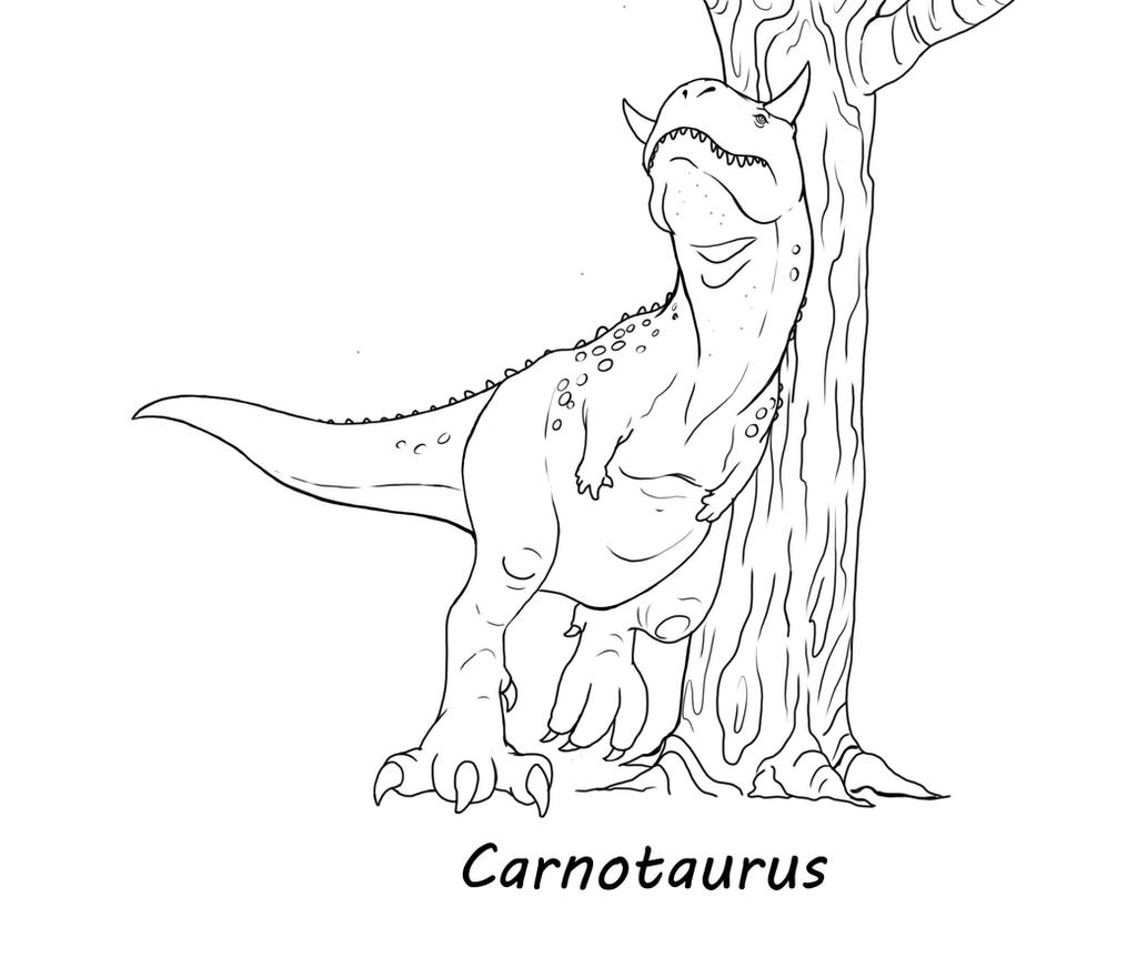 Carnotaurus scratching inked for coloring by gorpo on