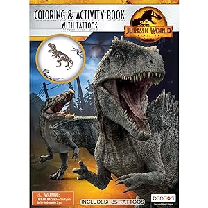 Bendon jurassic world sticker scene and coloring book playset home