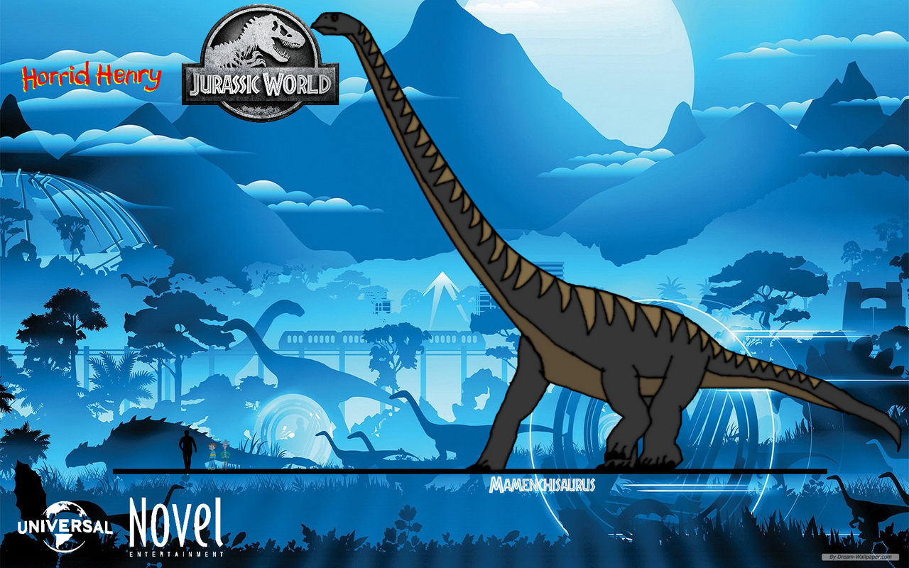 Mamenchisaurus jurassic world horrid henry style by francoraptor on