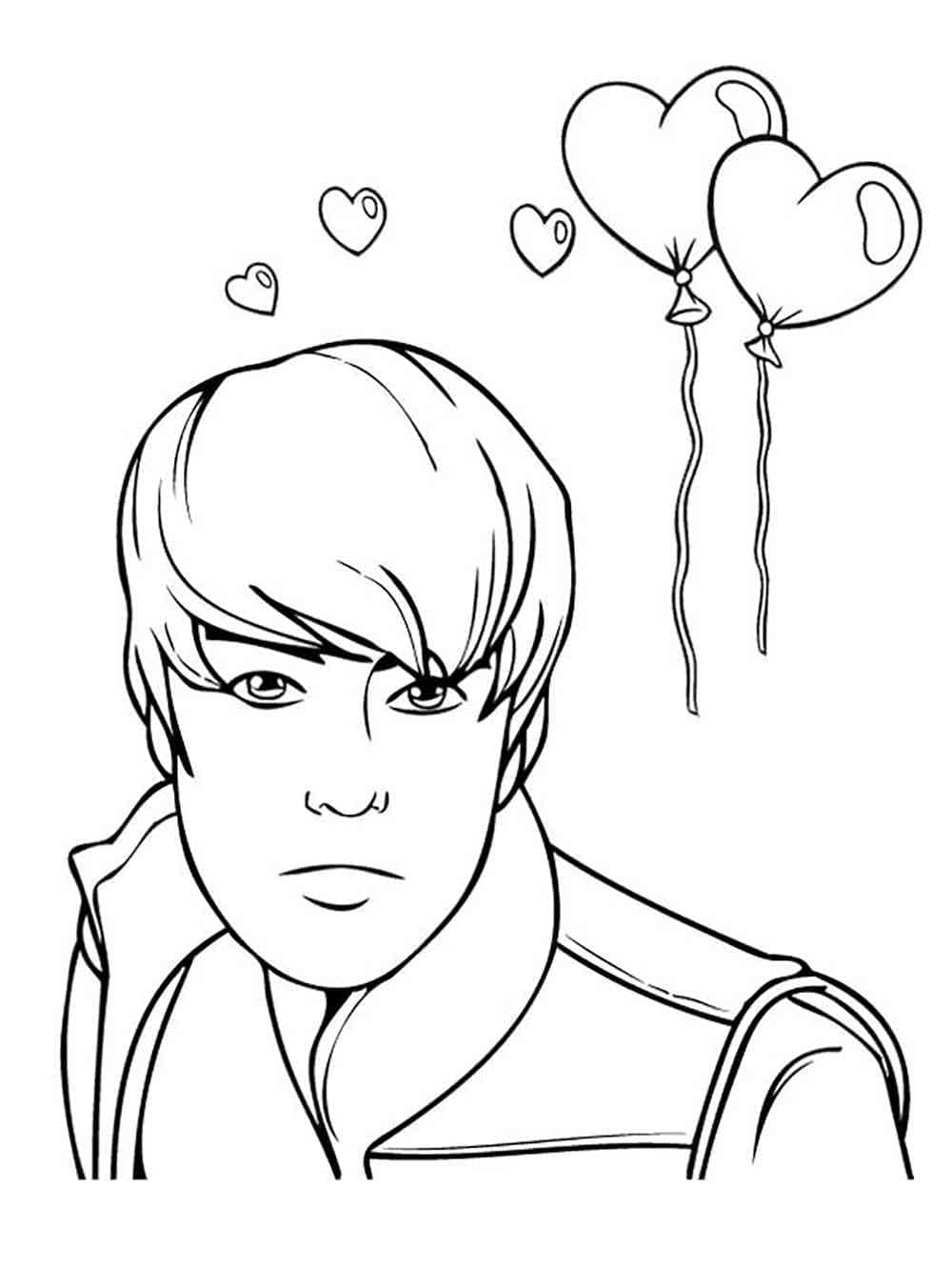 Nice justin bieber coloring page