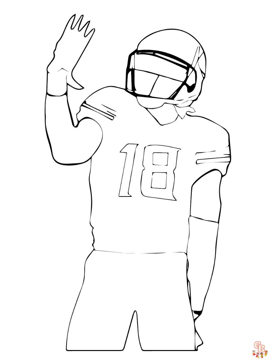 Printable justin jefferson coloring pages free for kids and adults