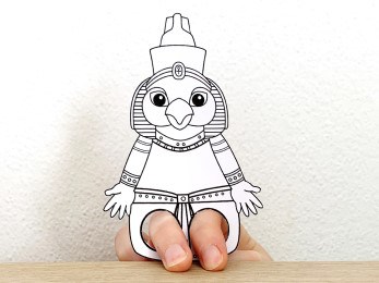 Horus finger puppet printable coloring