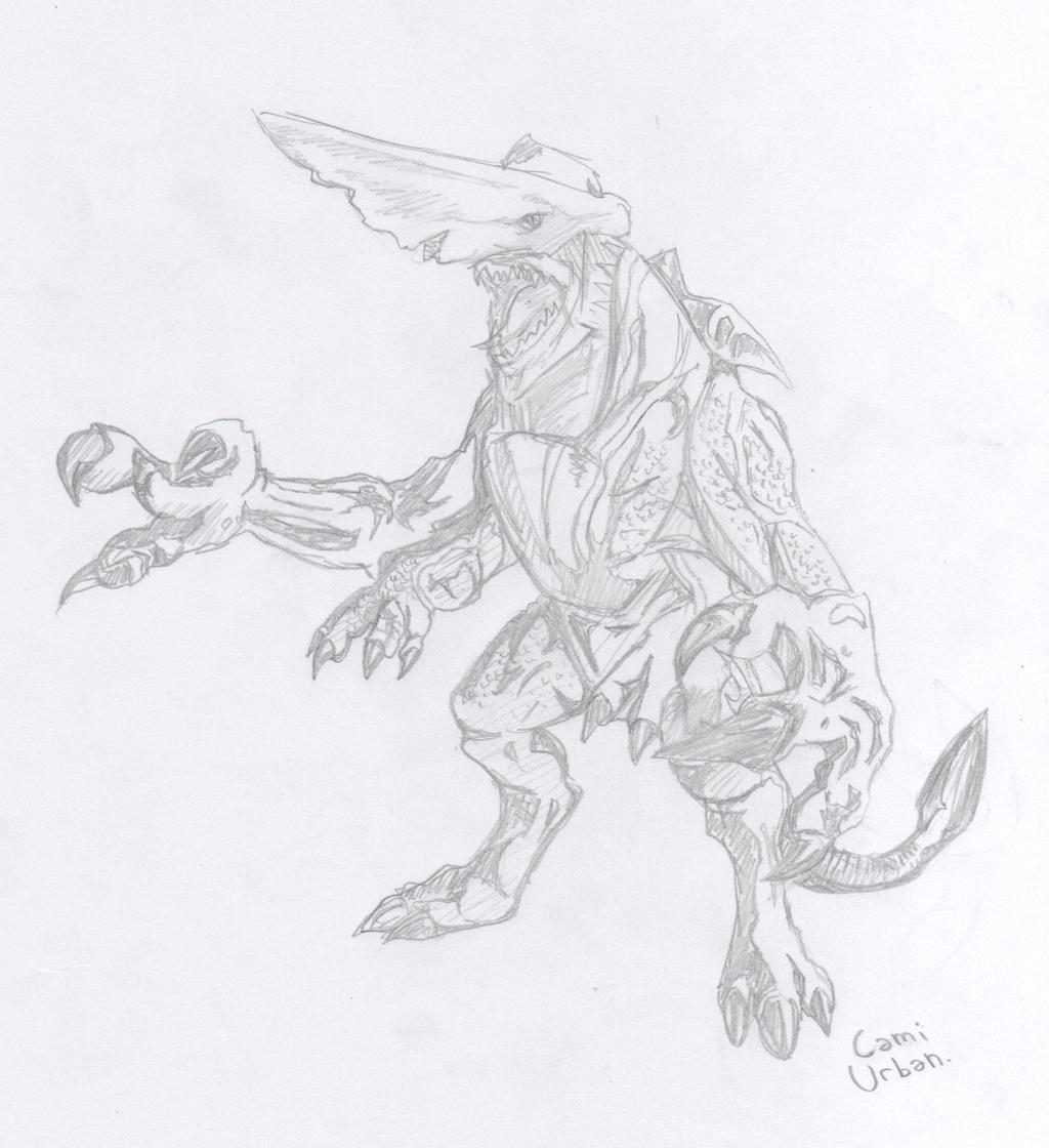 Pacific rim kaiju knifehead sketch by camiurban on