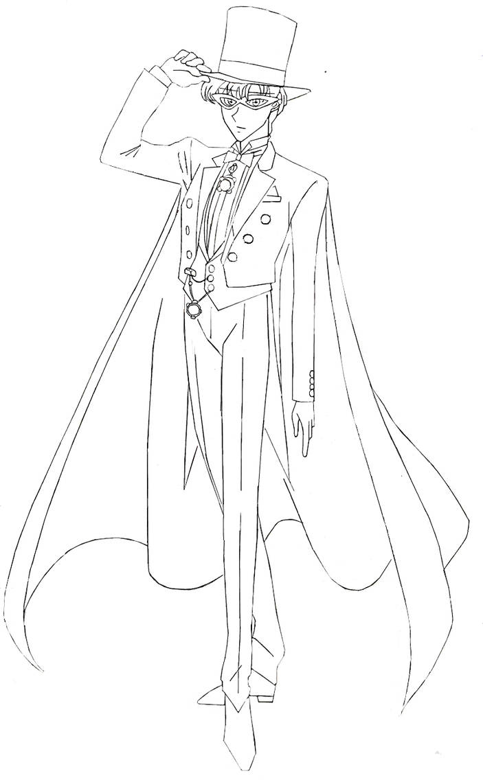Sm crystal tuxedo mask lineart by misslily on