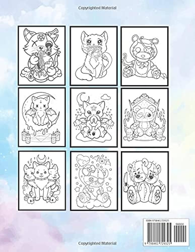Pastel goth creepy cute kawaii coloring book spooky kawaii gothic coloring pages for adults kawaii aesthetic daily up books