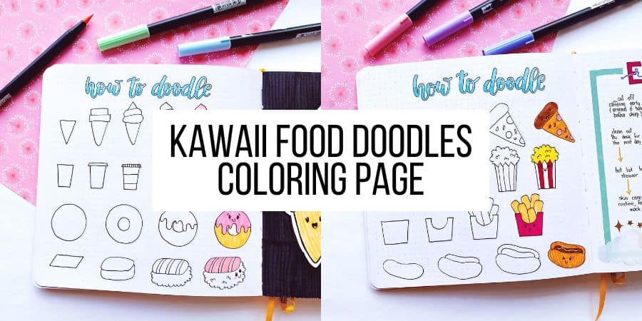 Creating a kawaii food doodles coloring page masha plans