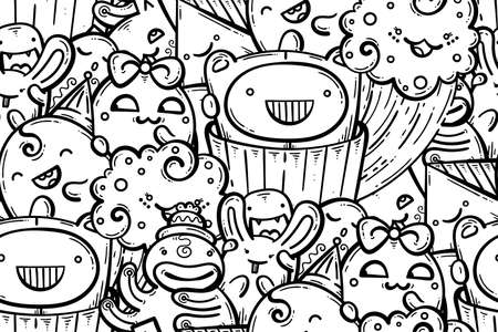 Kawaii doodle coloring pages cliparts stock vector and royalty free kawaii doodle coloring pages illustrations