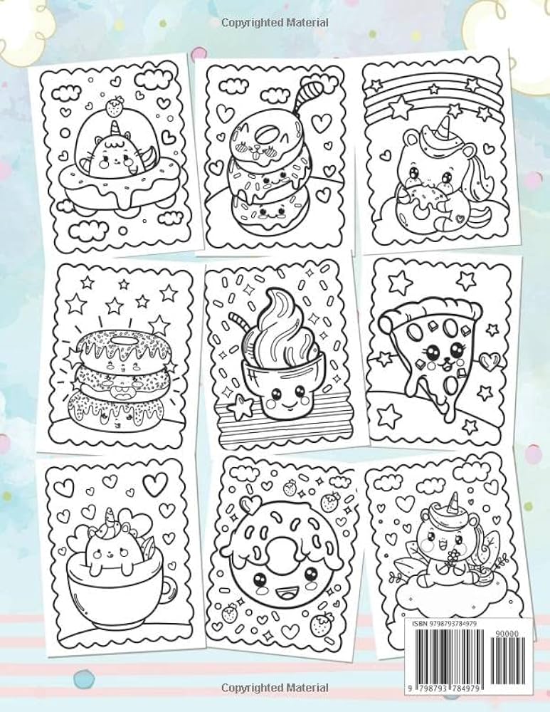 Kawaii cute and easy coloring book cute and fun relaxing kawaii coloring pages for kids of all ages with adorable kawaii themed characters cute and sweet for girls kids teens
