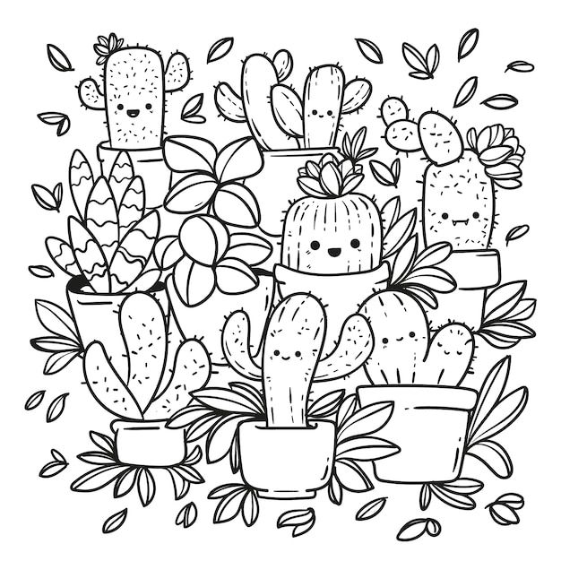 Free vector hand drawn kawaii colorg book illustration colorg books cute colorg pages easy colorg pages