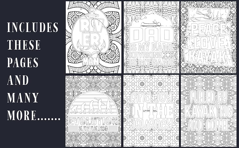 Kayaking loring book for adult kayaking quotes loring book with mandala pattern design including watersports activity quote like canoeing for men and women and kayak lovers people hubbs dennis
