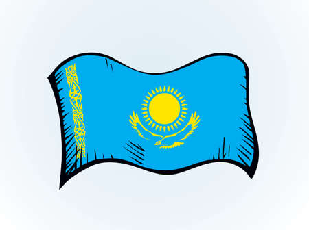 Kazakhstan flag cliparts stock vector and royalty free kazakhstan flag illustrations