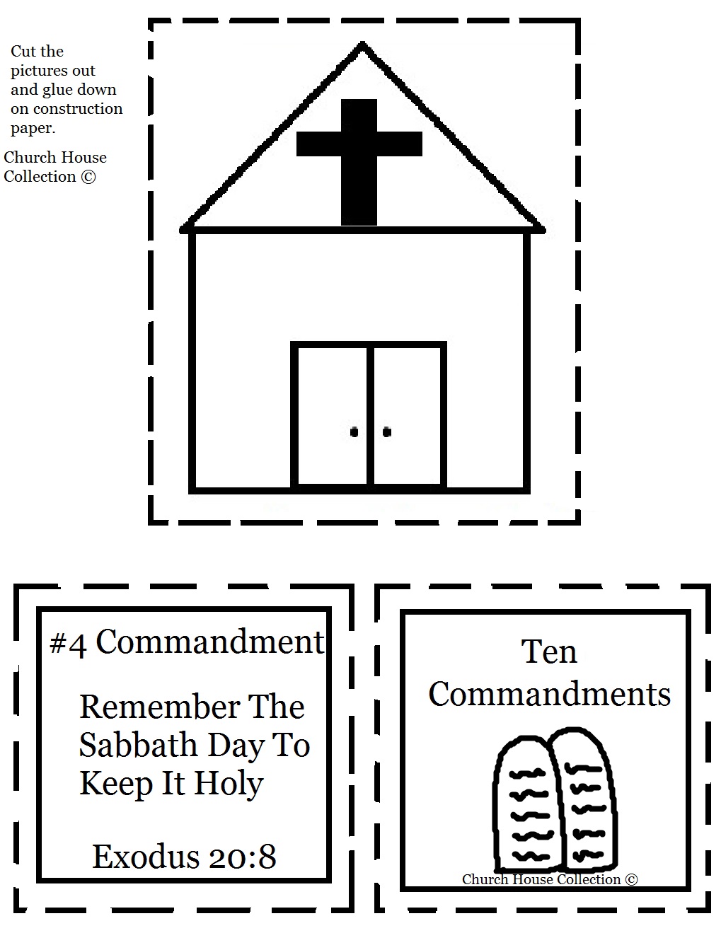 Church house collection blog remember the sabbath day to keep it holy cut out sheet for the ten mandments