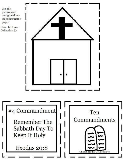 Church house collection blog remember the sabbath day to keep it holy cut out sheet for the ten mandments