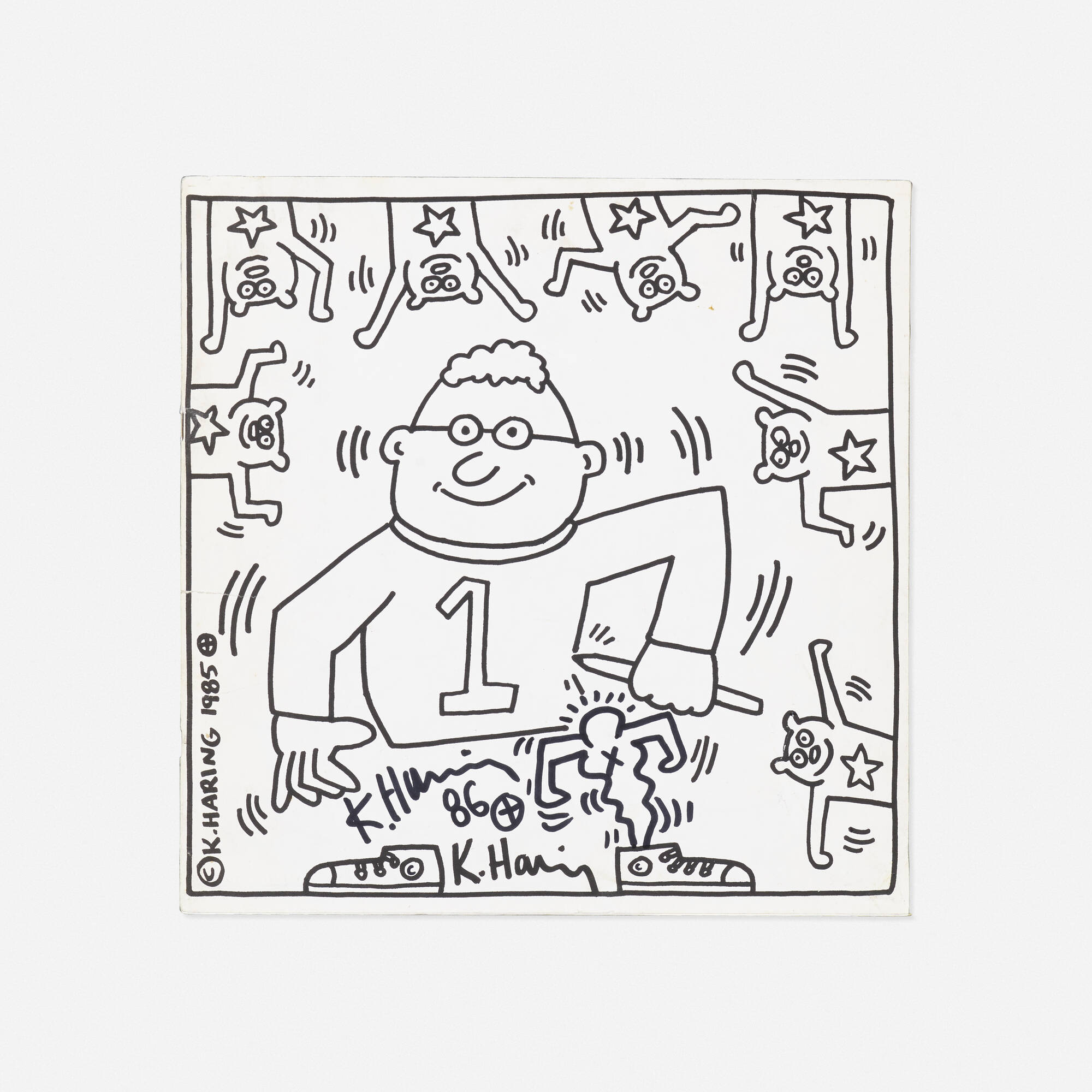 Keith haring coloring book with original illustration art june auctions rago auctions