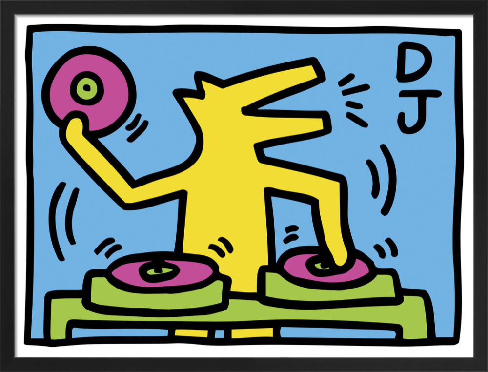 Untitled dj art print by keith haring king mcgaw