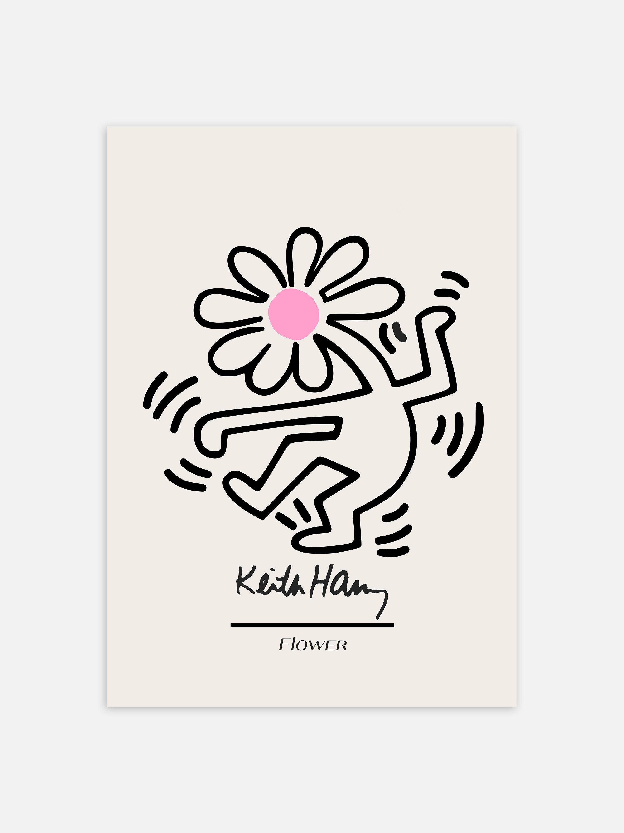 Dancing flower by keith haring poster â