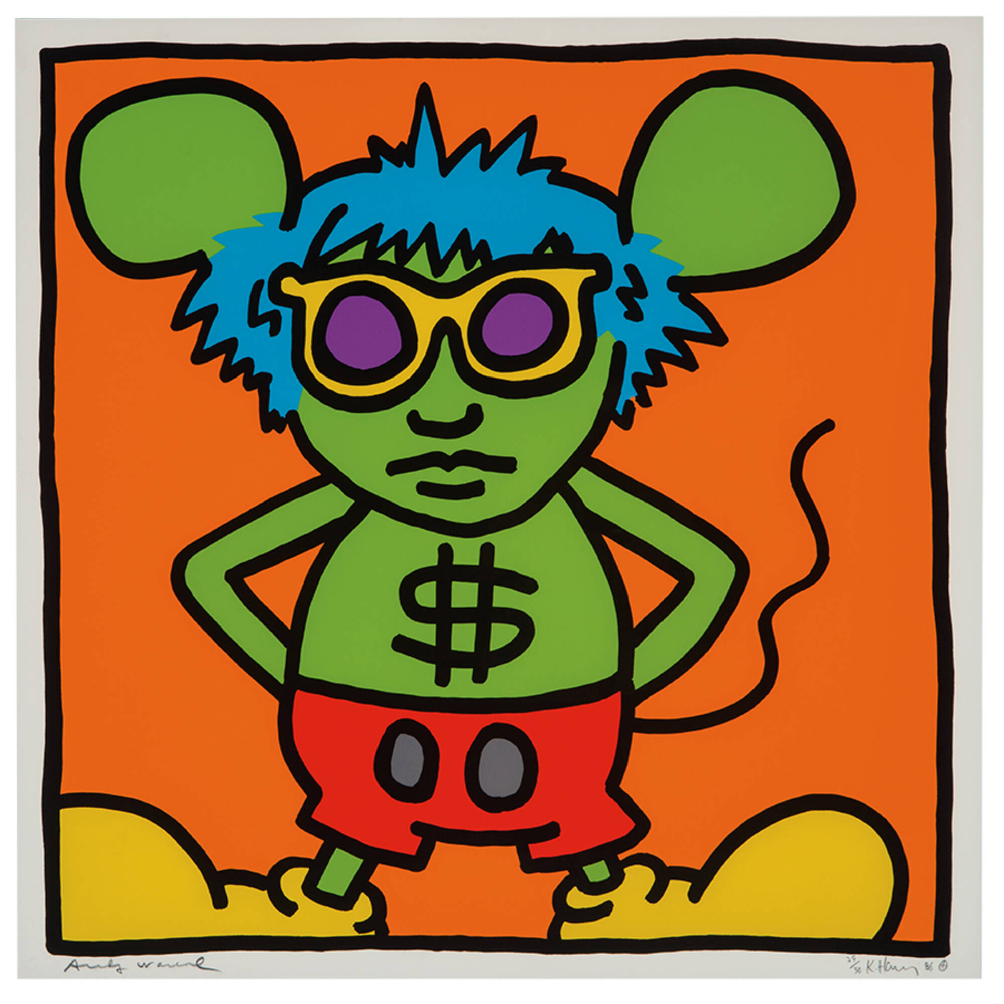 Keith haring plate from andy mouse portfolio modern art design february auctions los angeles modern auctions lama