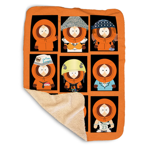 South park faces of kenny sherpa blanket â south park shop