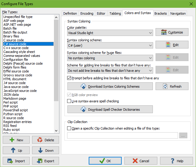 Accurate syntax coloring for many text file formats and programming languages