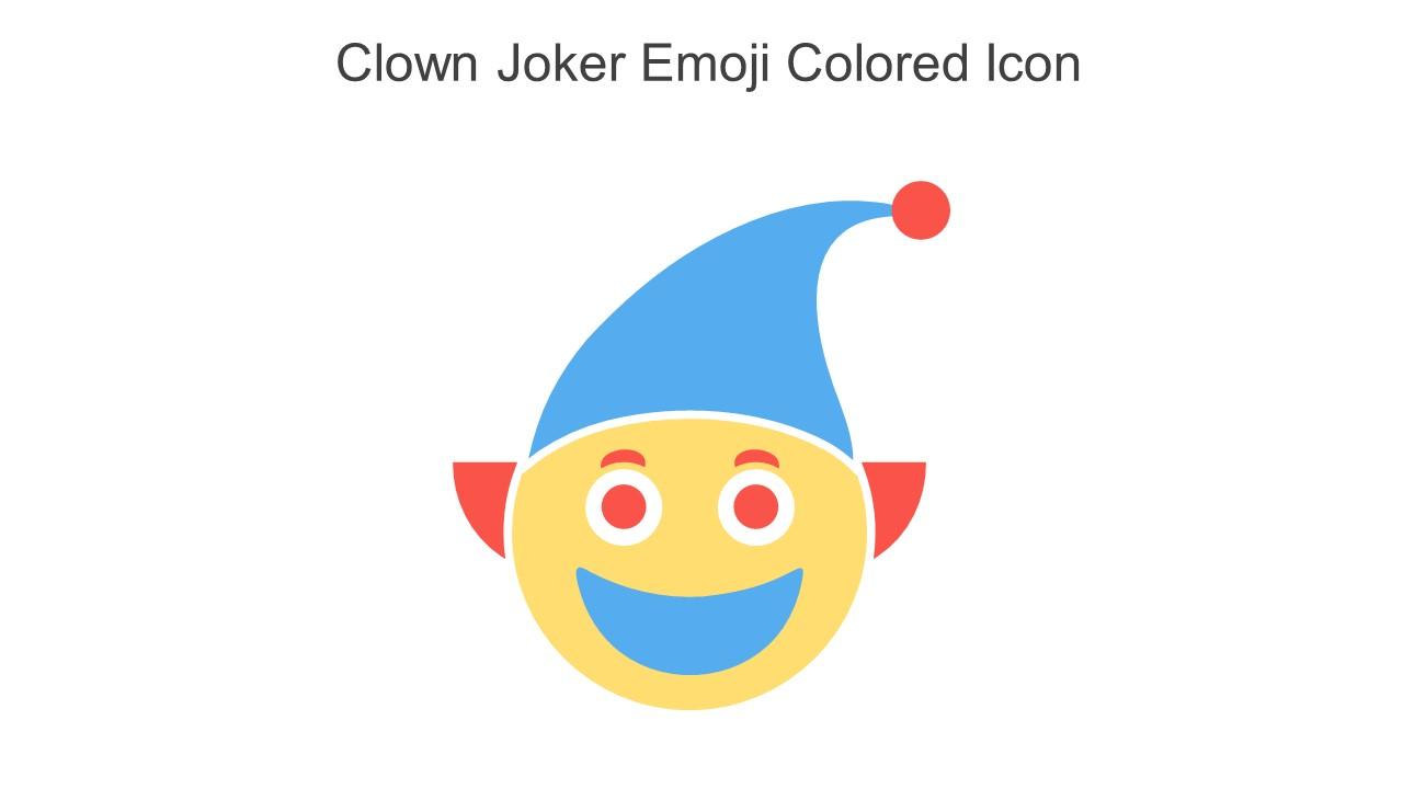 Clown joker emoji colored icon in powerpoint pptx png and editable eps format
