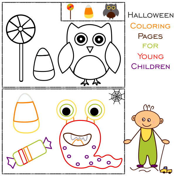 Halloween coloring pages for young children
