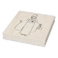 Girl in japanese kimono dress coloring page rubber stamp
