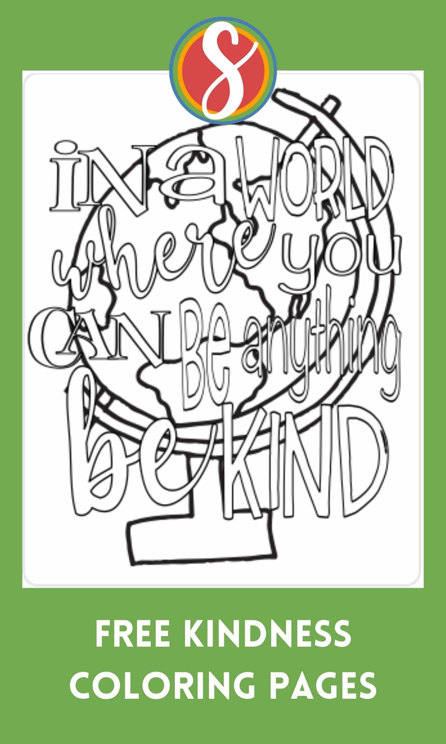 Free kindness coloring pages â stevie doodles