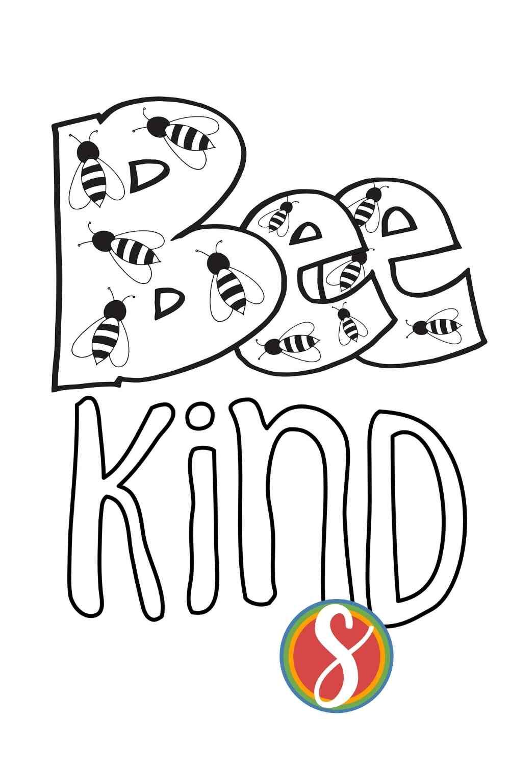 Free bee coloring pages â stevie doodles