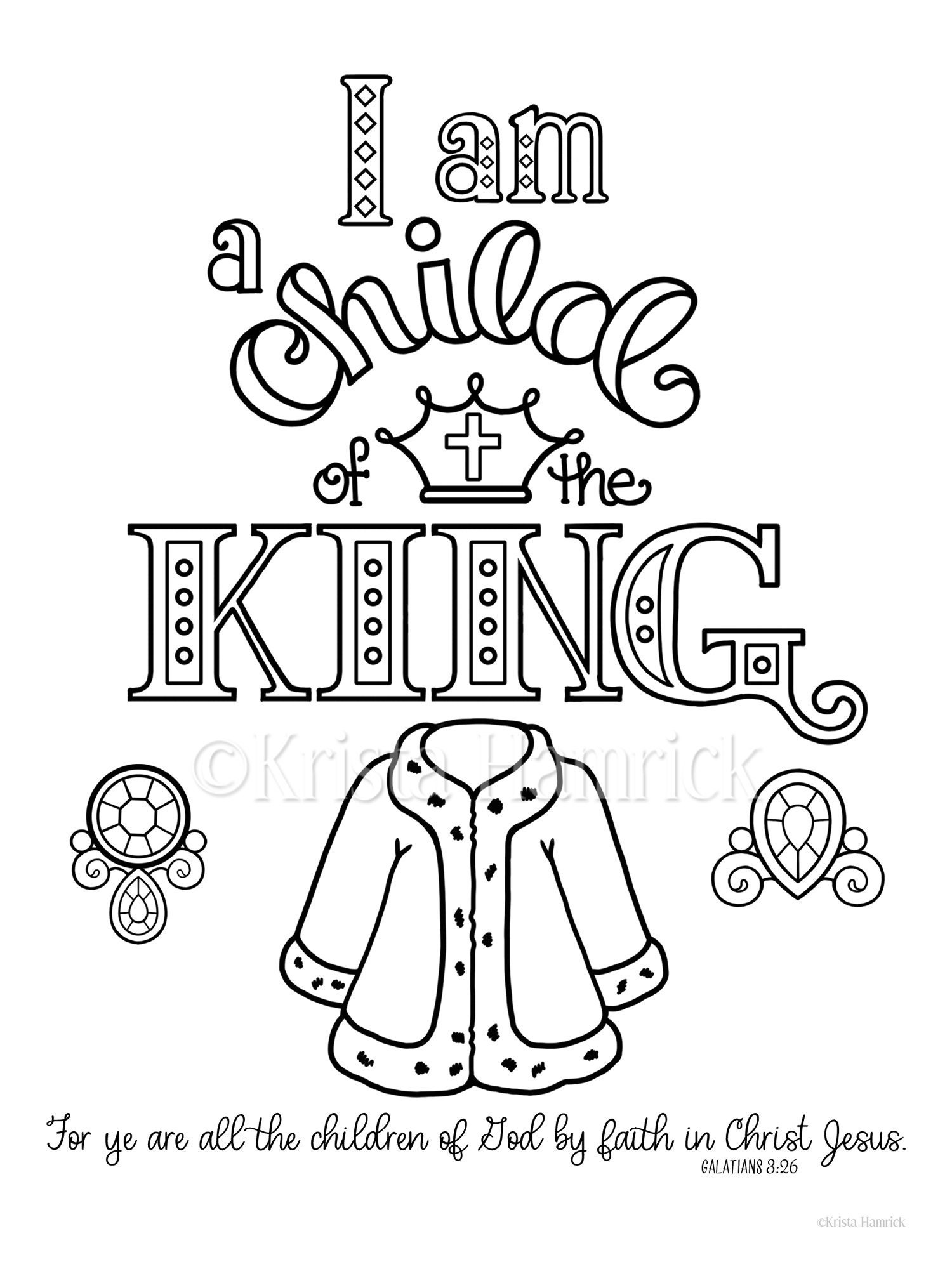 Child of the king coloring page x bible journaling tip