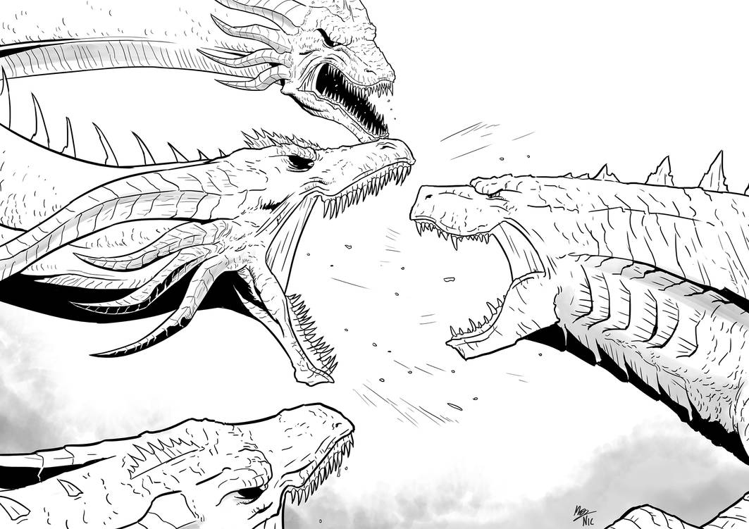 King of the monsters godzilla vs ghidorah by nazrigar on