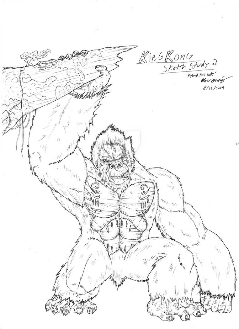 King kong sketch study by rendragonclaw on